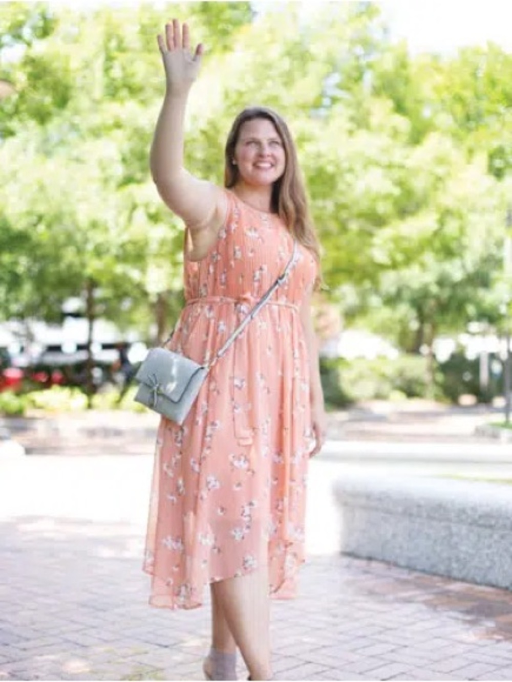 Ava & Viv Accordian Pleat Floral Dress